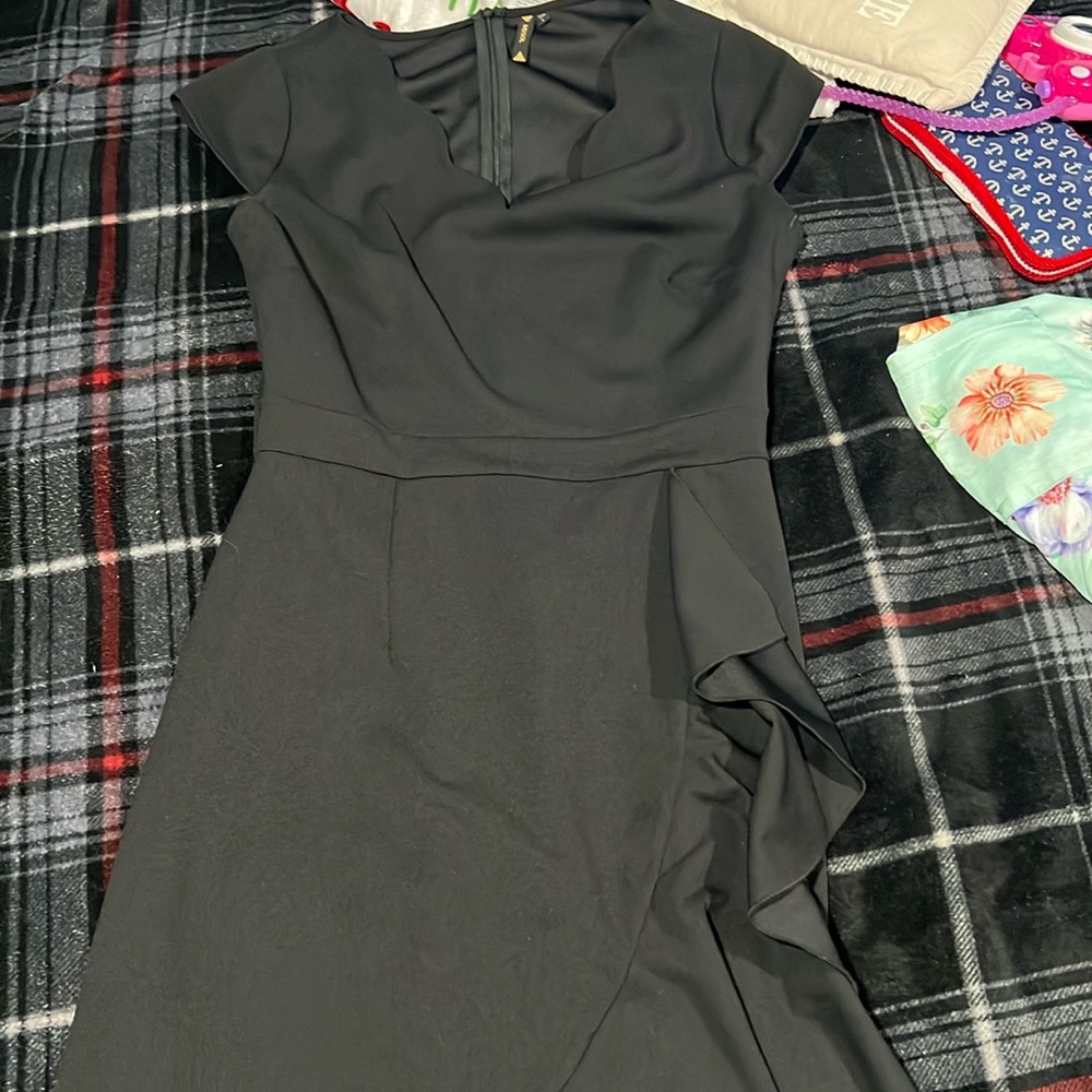 Pleated black dress